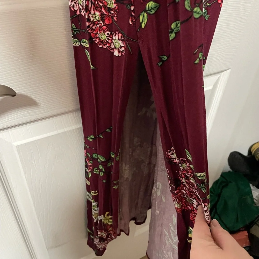 Womens Off The Shoulder Ruffle Side Split Maxi Dress - Picture 3 of 3